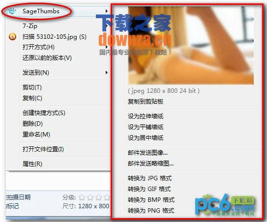 右键预览图片(SageThumbs)