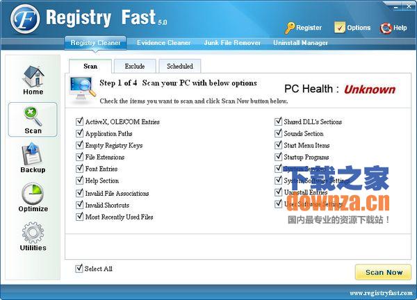 注册表清理(Registry Fast)