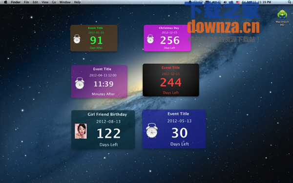 Countdown widget for Mac