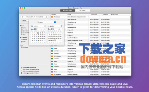 Export Calendars Pro for Mac