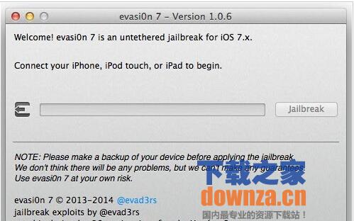  iOS7.X完美越狱工具 evasi0n7 for Mac